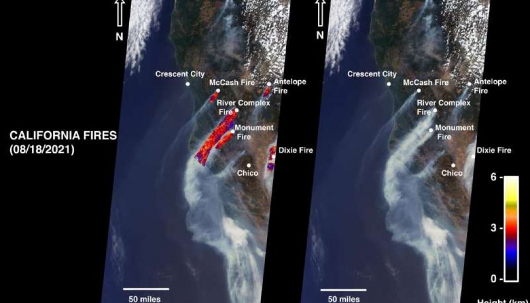 NASA’s MISR instrument sees California wildfire smoke plumes from space